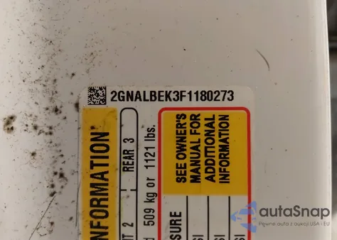 2015 Chevrolet Equinox 1Lt из США, поврежденный, VIN 2GNALBEK3F1180273